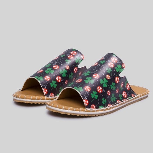 [mumka] Ladybugs Hello Black Flat sandal