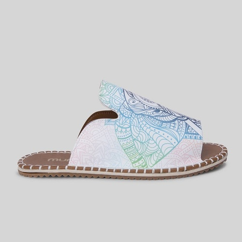 [mumka] Elephant Mandala Flat sandal